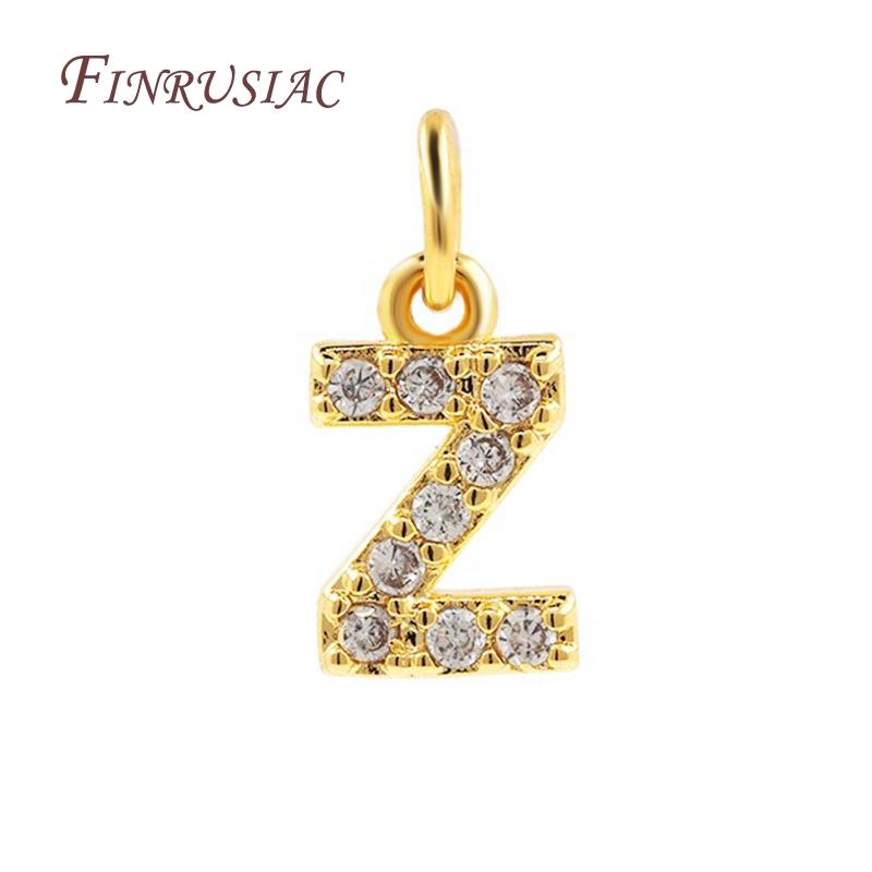 

18K Gold Plated Copper A-Z Alphabet Charms For DIY Women s Necklace Jewelry Making Supplies,Fashion Inlay Zircon Letter Pendants 2 Pieces