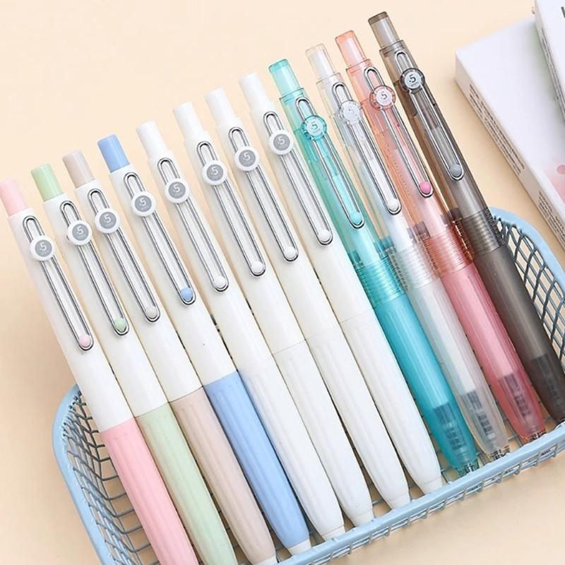 4PCS Ergonomic Pens for Exam Writing Smooth 0.5mm Tip Dark Ink School Office Supplies Night Visibility Design