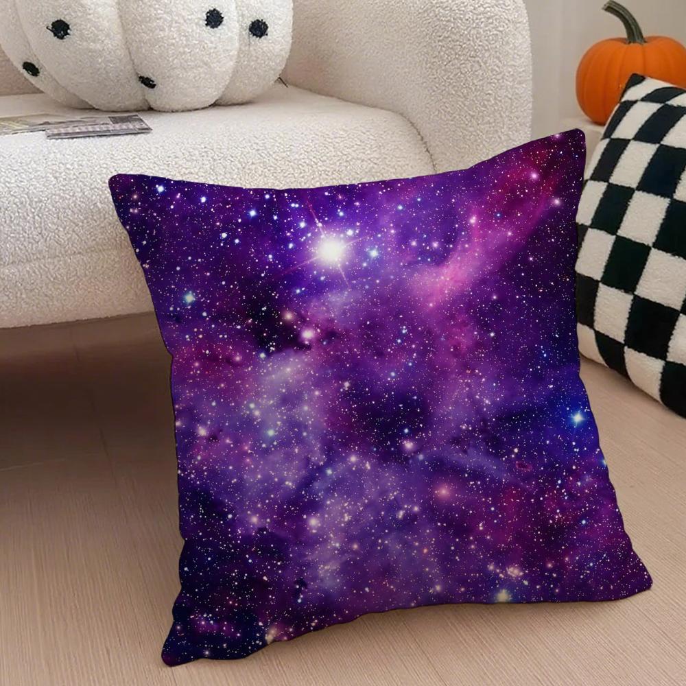 Space Starry Sky Cushion Cover Throw Pillow Cover Hidden Button Durable Polyester Chair Cushion