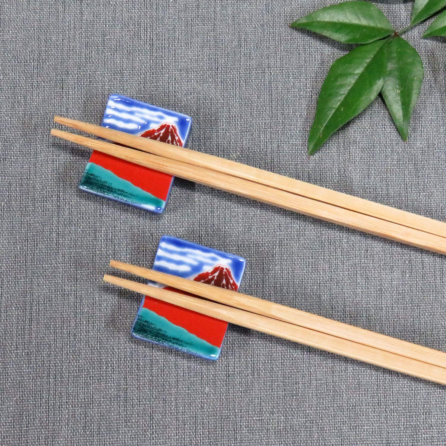 

Stylish Kutani Ware Chopstick Pair Hokusai Red Fuji Ceramic Cutlery Made in Japan Rests, Set, Design, Rest,