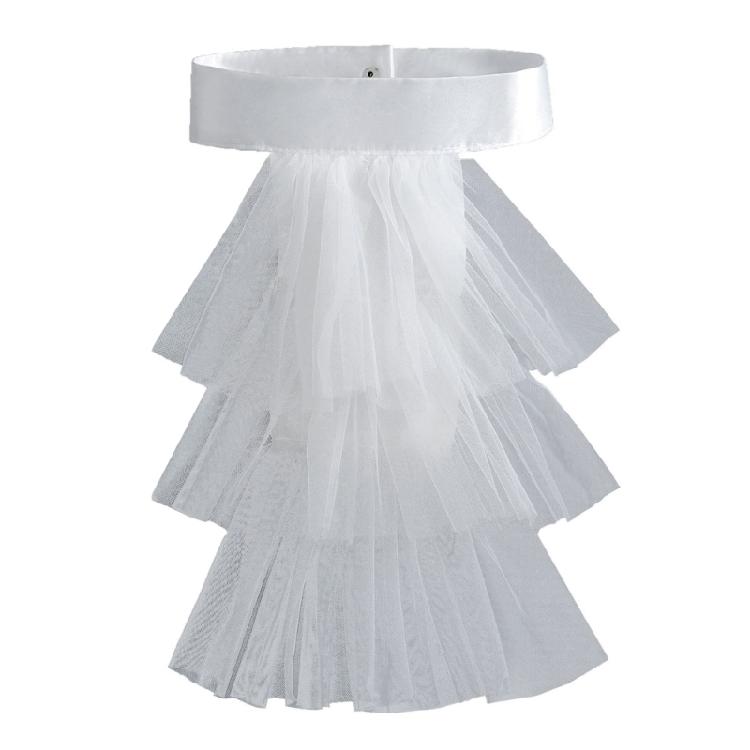 Lace Jabot Collar Victorian Theme Party Neckwear Cosplay Accessory Collar for Halloween Teaparty Dressingup Neckpiece