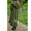 Women's Hood Neck Long Sleeve Cardigan Sweater Cape Fit British Style Solid Color Cable Knit Lazy Casual Commuter Long Knit Coat
