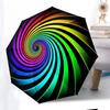 Automatic Folding Umbrella with Vibrant Rainbow Spiral Pattern, Portable and Compact Design for All Seasons - Perfect Outdoor