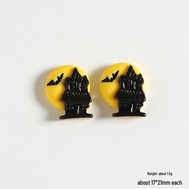 Halloween Resin Mini Ghost, Pumpkin & Black Cat DIY Ornaments