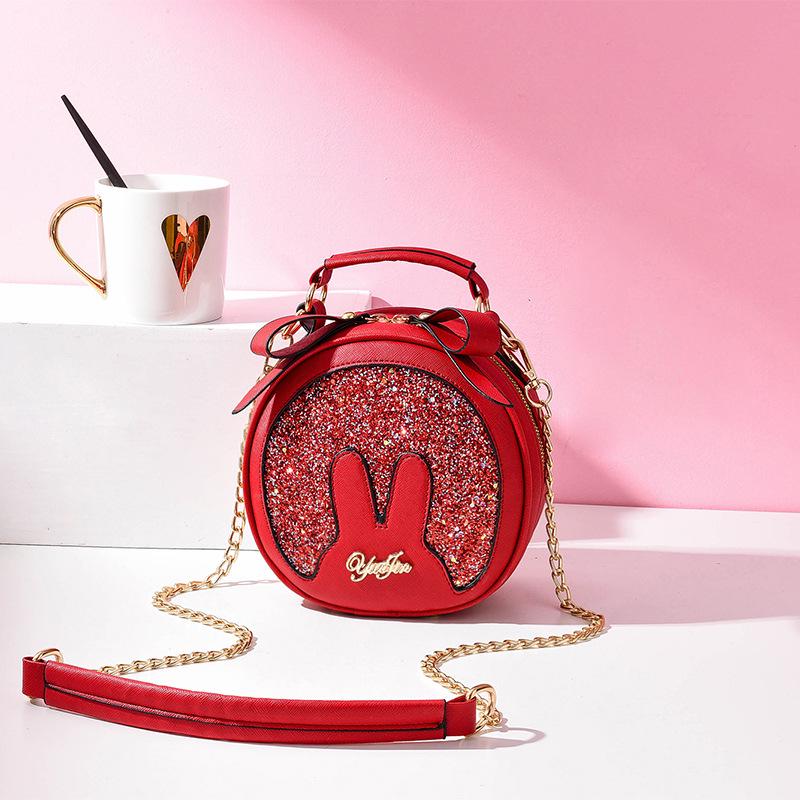 SCIONE Women's Foreign Style Small Round Bag Fashion Hand Bag Shoulder Messenger Bag Mini Bag