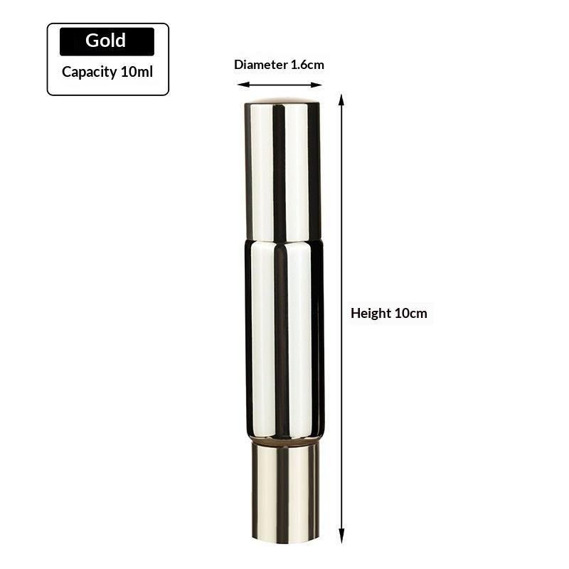 

1Pcs Dual Head Perfume Refillable Bottle Essential Oil Roller Ball Glass Spray Bottle Atomizer Empty Bottle For Fragrance Travel золотой