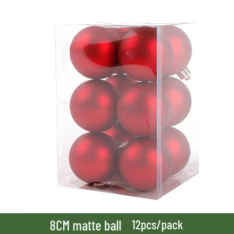 Red Christmas Balls 3-10cm: Electroplated Plastic Tree Ornaments for Festive Atmosphere