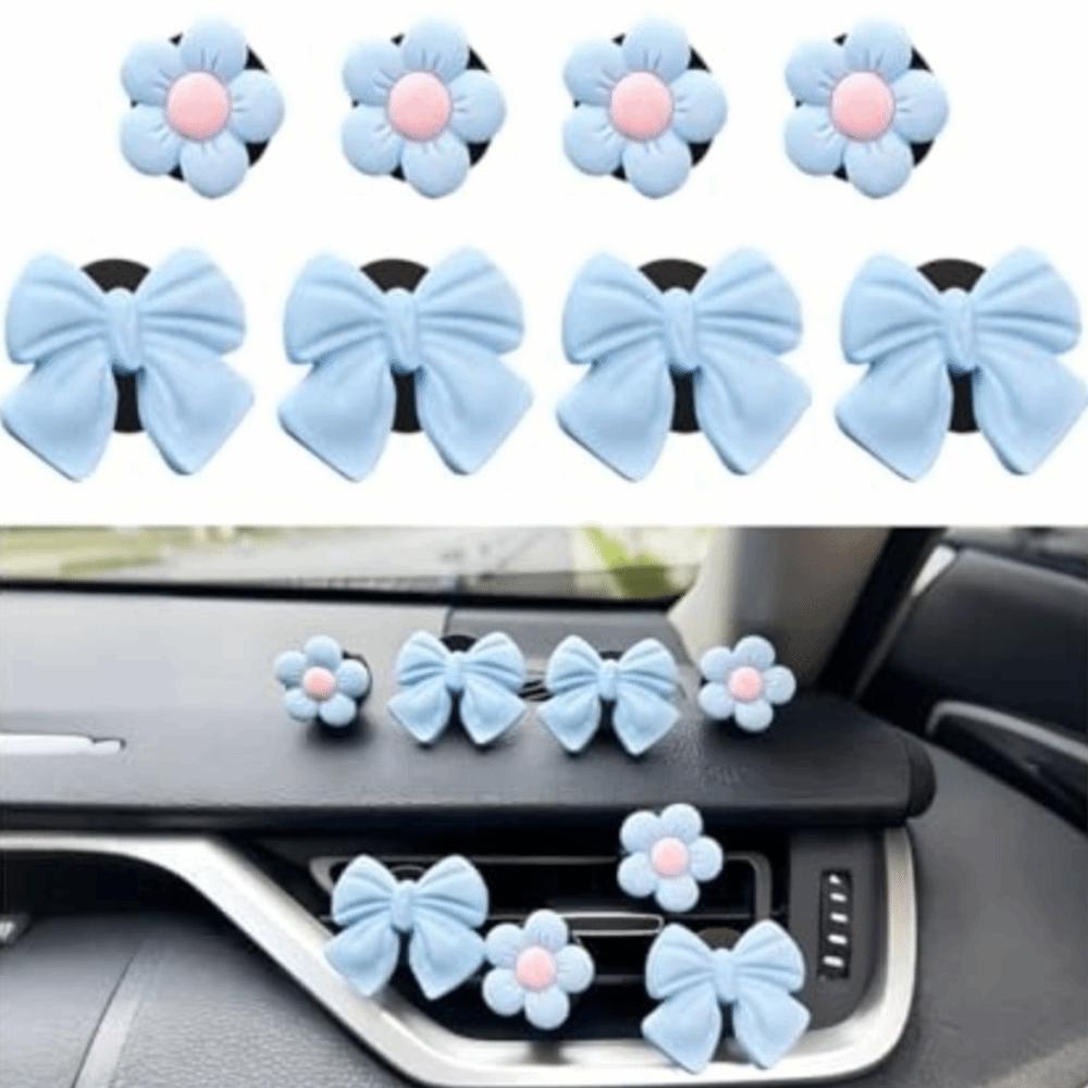 8PCS Multi-Pack Air Vent Ornaments Bow Knot Design Dashboard Decorations For Automobile Truck