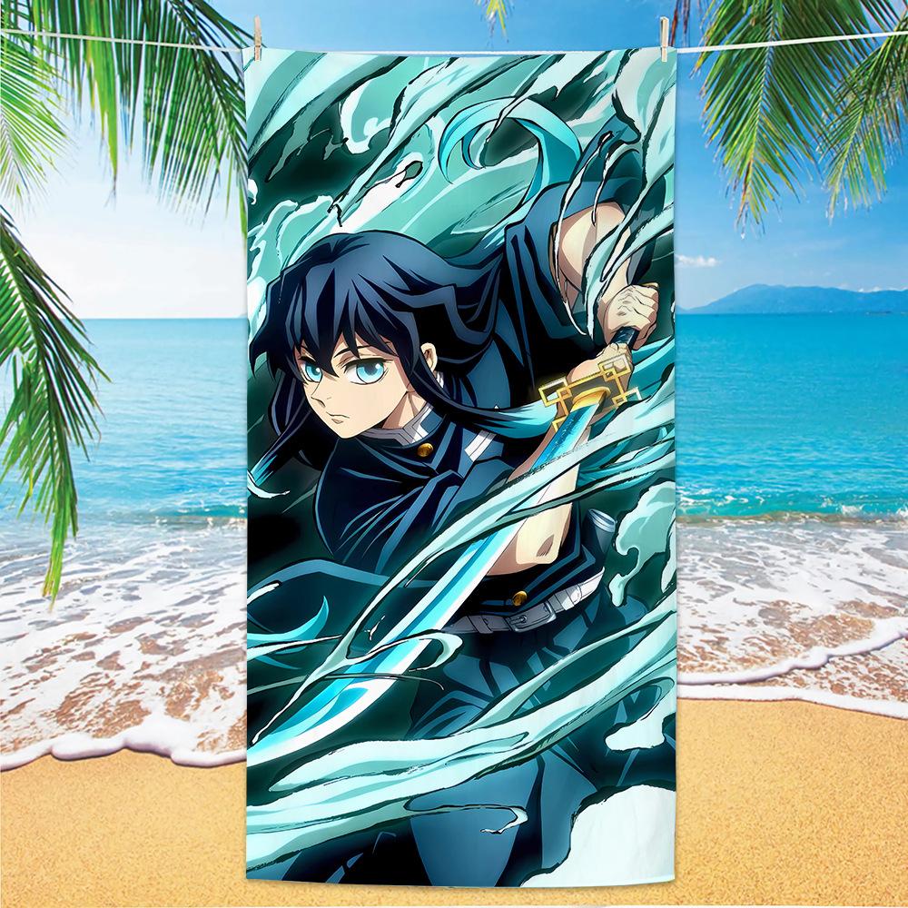 D-Demon Slayer Beach Towels Personalized Bath Towels Pool Vacation Gift Picnic Towel Quick-Drying Party Gifts Children's Day