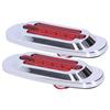 Pair 16LEDs Taillight Electroplated Trim Side Marker Auto External Lamps for 12V 24V Car Truck PickupRed Lens