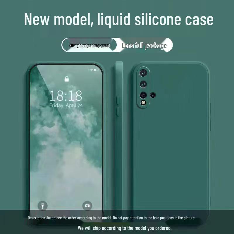 Huawei nova5Pro Liquid Silicone Protective Phone Case - Full Coverage, Drop Protection, Solid Color, Skin-Friendly Feel