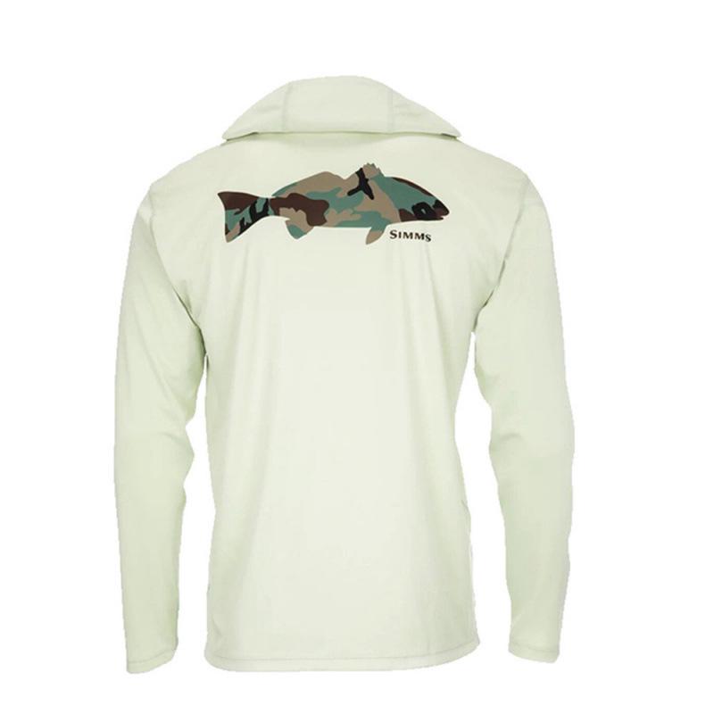 

Чоловіча літня сонцезахисна рибальська сорочка SIMMS з довгим рукавом, капюшоном та ефектом льодяної шовку M