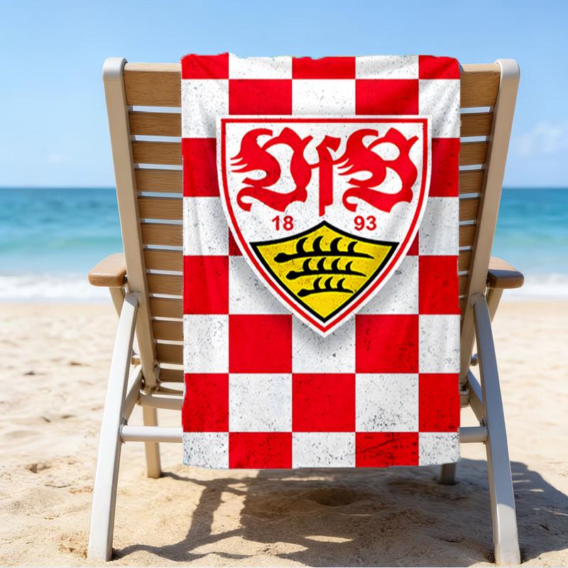 Vfb Fc Crest Printed Beach Towel, Super Soft Microfiber, Perfect Gift Birthday, for Pool, Beach, Travel, for family and friends