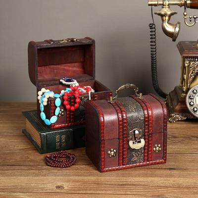 Classic Wooden Lockable Storage Box with Handle – Creative Gift Packaging for Jewelry and Accessories