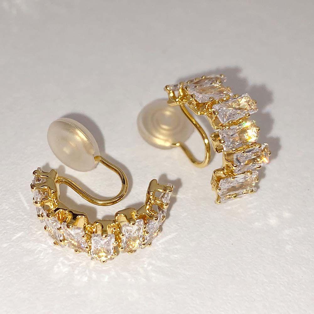 Jewelry  Ear Cuff Gold Color Zircon Ear Clip Korean Earrings Ear Bone Clip Clip Earrings