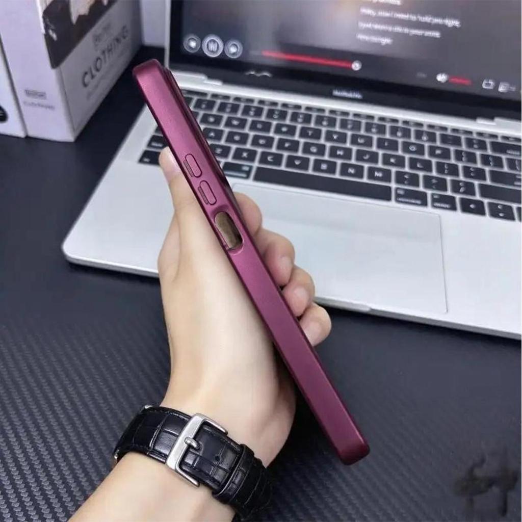 Frosted Metal Finish Phone Case for iPhone 7/8 6/6s Full Lens Big Window Magnetic Ring Car Mount Slim Cover