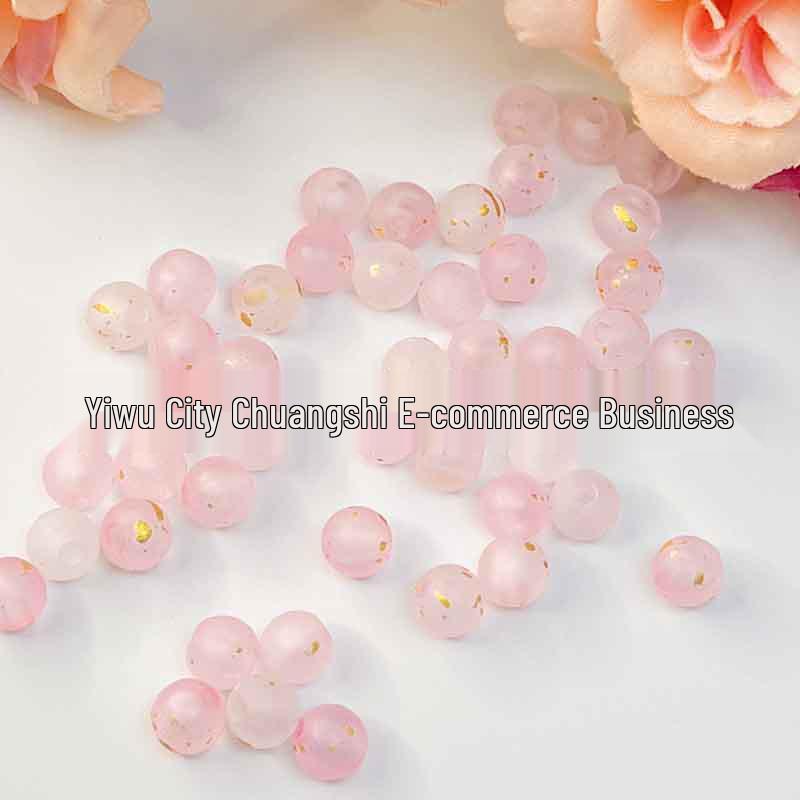 Gold-Sprinkled 8mm Round Beads for DIY Hairpin Flower Accessories