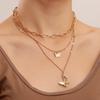 Fantastic light luxury trend multi-layer back chain micro-diamond fritillary butterfly pendant necklace