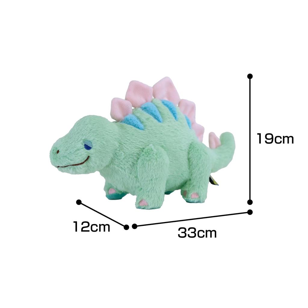 SunLemon Fluffies Rainbow Plush Toy M Stegosaurus 12 X 33 X 19cm Plush Dinosaur Colorful Cute SNS Plush Photo Shoot Fluffy Green P-1363