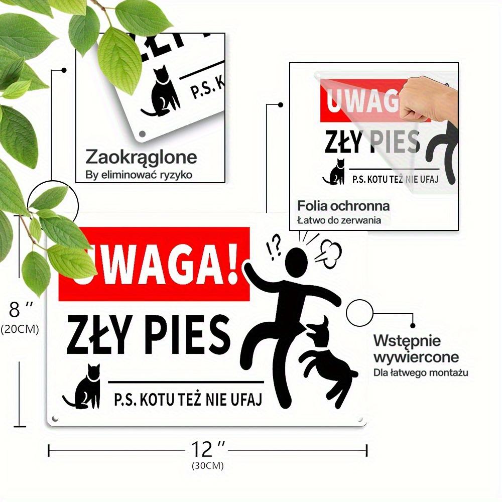 

Funny Pet Owner Metal Sign Beware of the Dog Dont Trust the Cat Vintage Polish Humor Wall Art 20x30cm（7.8x11.8inch）