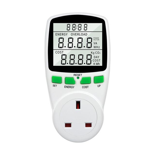 Digital Wattmeter LCD Power Meter Energy Meter Analyzer Wattage Meter Electricity Kwh EU US UK AU French Measuring Outlet