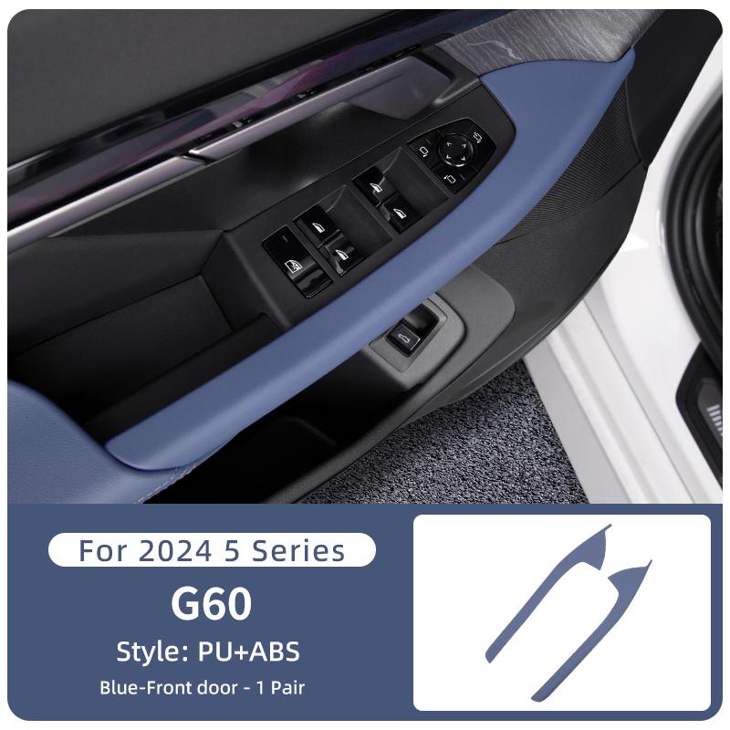 2025 Hot For BMW 5 Series G60 2024 Car Interior Door Handle Protect Cover ABS Inner Door Pull Trim Decora Stickers Auto Styling