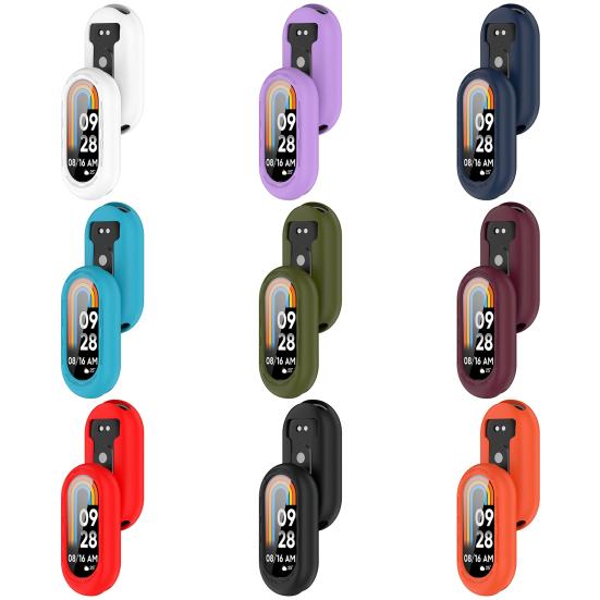 Funda protectora de silicona fácil de instalar, funda de reloj con orificio preciso antiarañazos para Xiaomi Mi Band 8
