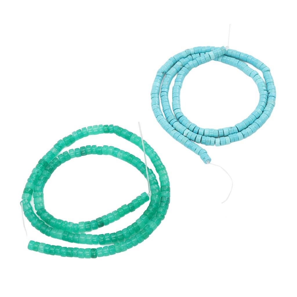 Flache Runde Lose Steinperlen Grüner Jade Blauer Türkis Steine Spacer Perle zum Perlen Schmuckherstellung 4 X 2mm