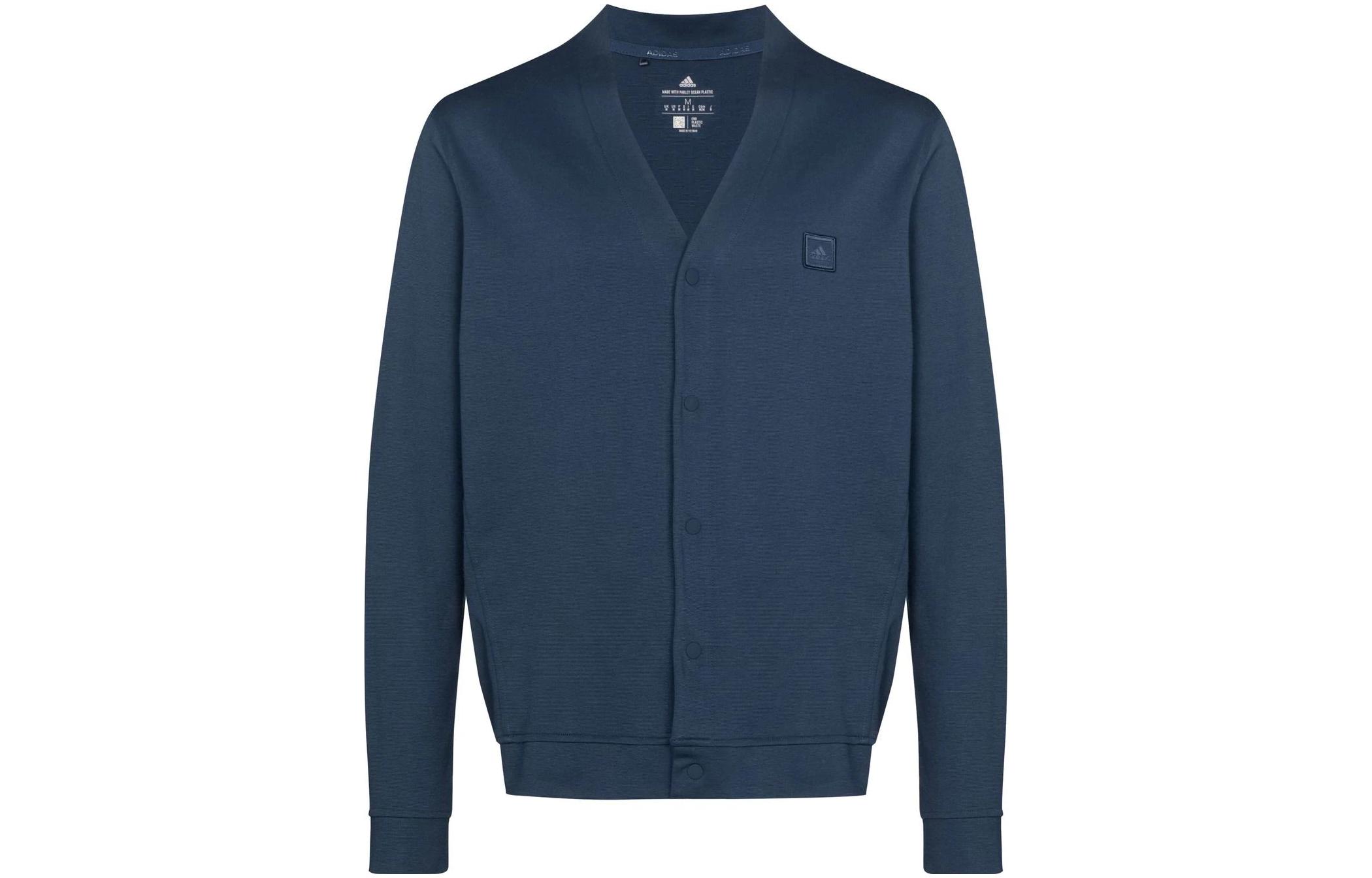 Adidas Knitwear Men s Blue V Neck Moderate Cardigan HA9101 XL
