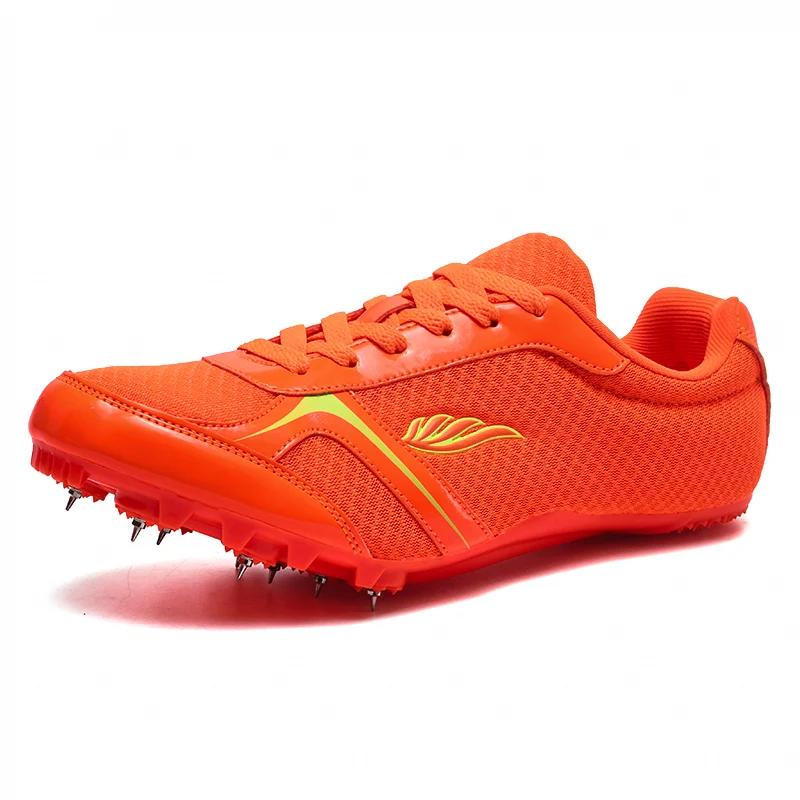 

2026 New Sprint Track Field Shoes Big Size 35-46 Spikesed Sneakers Women Sprint Running Shoes Breathable Men Outdoor Sneakers 46 помаранчевий