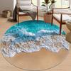 3D Beach Round Carpet Living Room Decoraiton Modern Light Luxury Large Room Lounge Rug Bedroom Decor Soft Fluffy Study Chair Mat