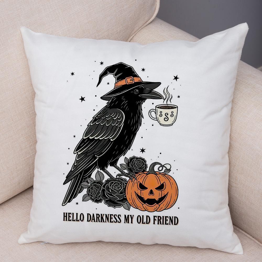 Witch Vibes Pillowcase Double Print Spooky Cats Cushion Cover Soft Plush Magic Potions Pillowe Case for Sofa Home Car