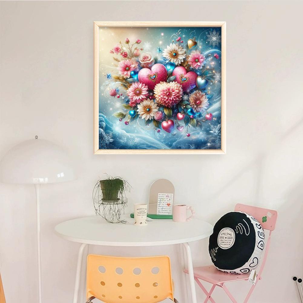 1 Set Full Embroidery Cotton Thread 11CT Printed Fantasy Flowers Cross Stitch Kits DIY Arts Ornament Home Decorations 40x40cm