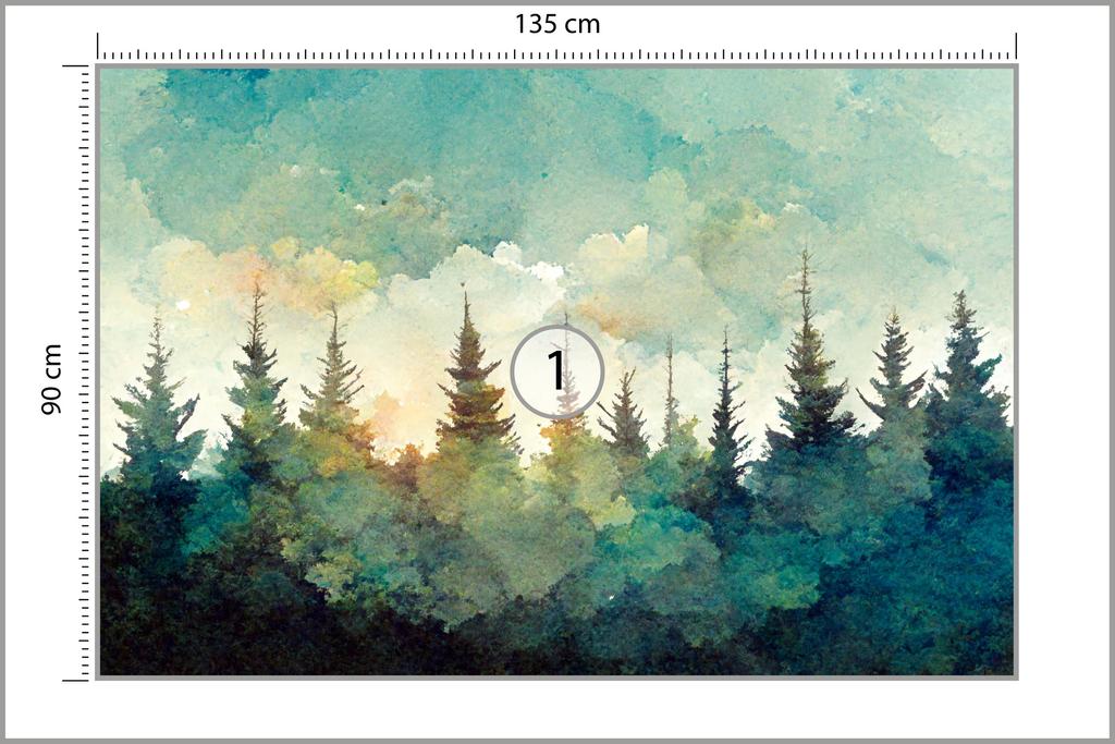 Photomural Spruce Forest Structural Vinyl 135x90