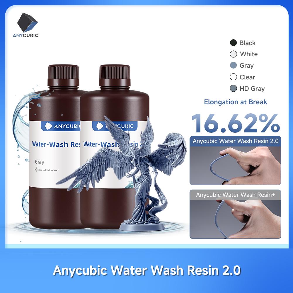 Impresoras 3D de Resina Lavables con Agua Anycubic Resina Lavable con Agua 365-405nm para LCD DLP Photon M3 Plus Max 7K mono 6K Impresión