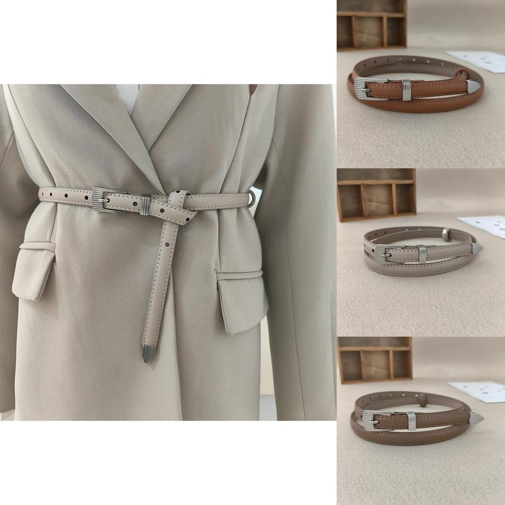 Slim Leather Waist Belt For Women With Alloy Buckle Designed For Jeans And Business Attire