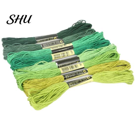 Colorful Thread 8Pcs 7.5m Cross Stitch Embroidery Cotton Skein DIY Craft Sewing Skeins for