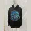 European and American autumn and winter street fashion personalized printed long sleeved retro hoodie