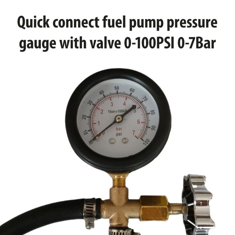 Fuel Pressure Gauge 0-100PSI Fuel Injection Pump Pressure Tester For Car Motorcycle Truck Car Accessories