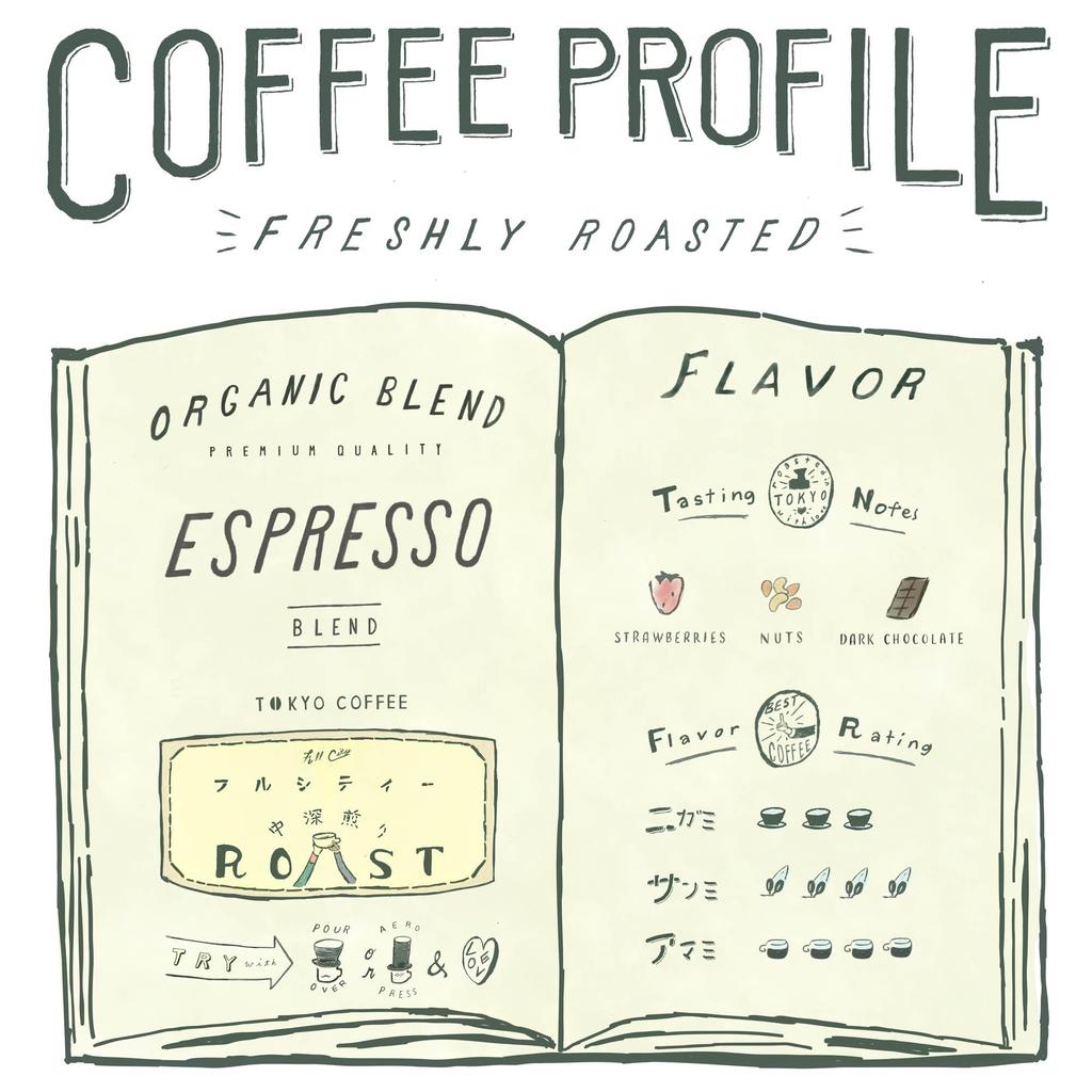 TOKYO COFFEE Bio Espresso Blend Kaffeebohnen (Ganze Bohnen, 400g)