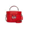 New Georgie Leather Box Bag, Bacchus Bag, Handbag, Shoulder Bag, Crossbody Bag Trumpets Women's Red 5503-SVRCK