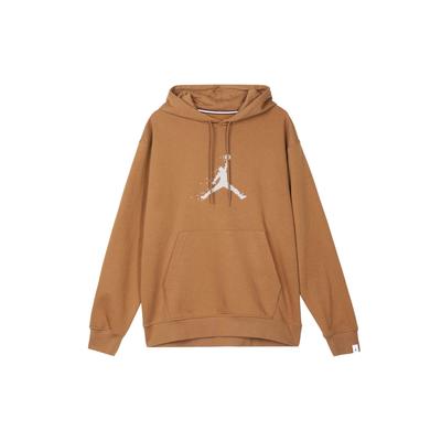 Essentials Holiday Alphanumerisches Logo Print Lässiger Kapuzenpullover mit langen Ärmeln, Fleece gefüttert, Herren, Braun FD7466-281