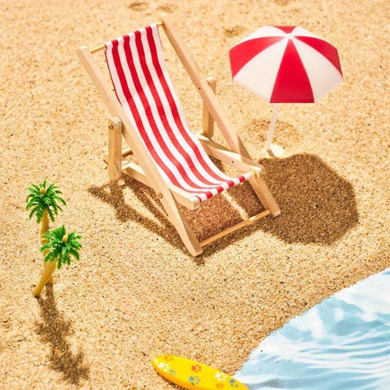 1 Stück 1/12 Puppenhaus Miniatur Möbel Zubehör Faltbarer Holz Strandstuhl Mini Liegestuhl Deckstuhl Puppenhaus Ornament Bausätze