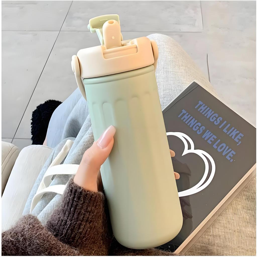Stainless Steel MYEEDA Water with Stainless Steel Coffee with Easy To Direct Vacuum Coffee Cup Rust-Resistant, High-Quality Bottle, 500ml, Thermos,