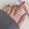Pattern Distinctive Floral Pink Zirconia Ring For Women Stylish Open Adjustable Fashion Ring 2024 New Arrival