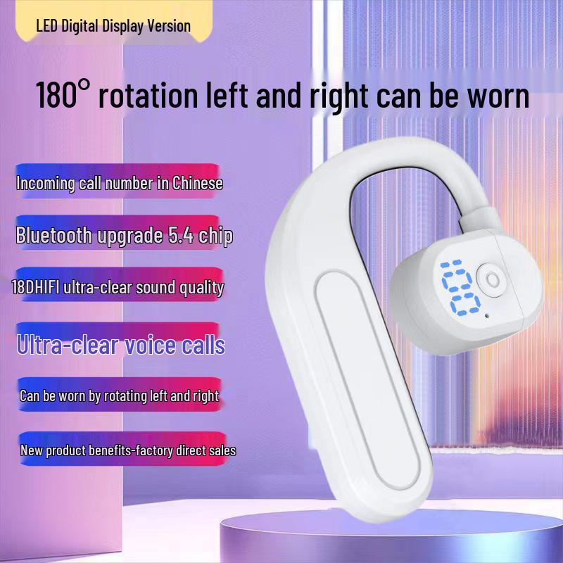 

Беспроводная Bluetooth-гарнитура с заушным креплением и усиленными басами: Долгое время работы от аккумулятора, подходит для обоих ушей