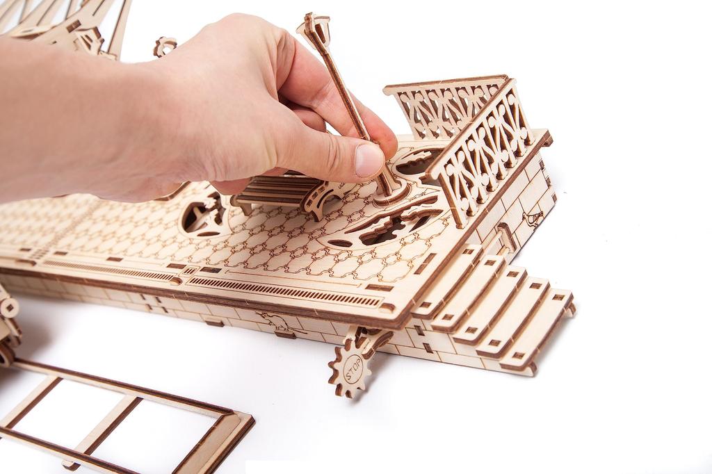 Ugears Railway Platform 70013 Wooden Toy 3D Solid Puzzle Platform;