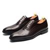 Klassische Luxus Herrenschuhe Rindsleder Echtleder Schwarz Braun Schnürschuhe Wingtip Brogue Business Büro Formelle Schuhe für Herren