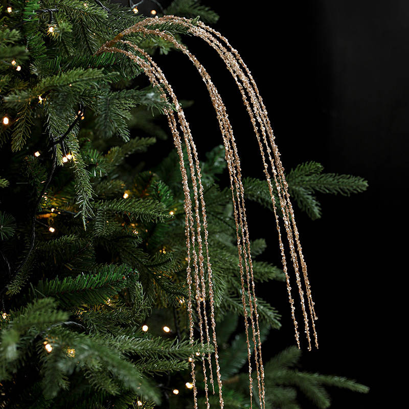 Sequin Glitter Christmas Party Branch Sticks Decoration White Artificial Plant Tassel Wheat Ears for Xmas Tree Ornament Supplies