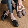 The First Layer of Cowhide Winter New Velvet Warm Fur Leather Shoes Platform Cotton Shoes Women's Shoes Wide Fat Feet Mother Shoes